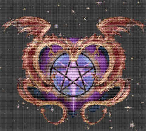 Copper Dragon Love - White Willow Stitching