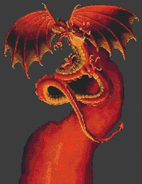Fire Dragon - White Willow Stitching
