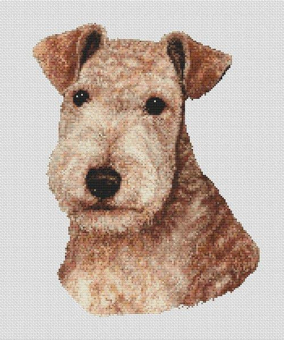 Lakeland Terrier: Red - White Willow Stitching