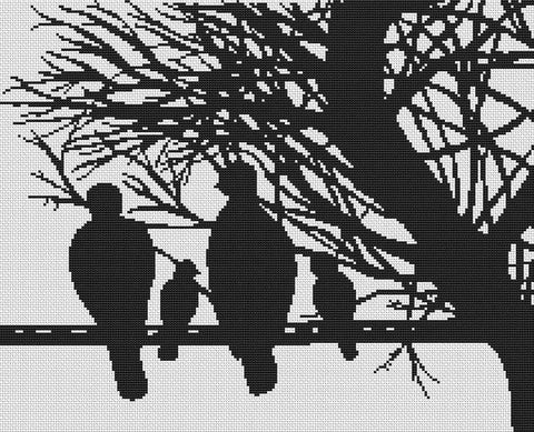 The Bird Family - White Willow Stitching