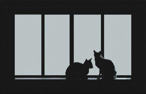 Cats In The Window - White Willow Stitching