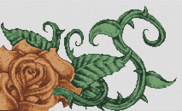 Chocolate Rose - White Willow Stitching