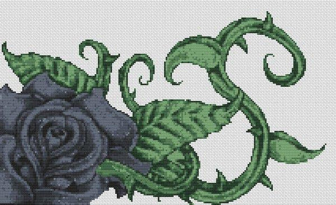 Black Rose - White Willow Stitching