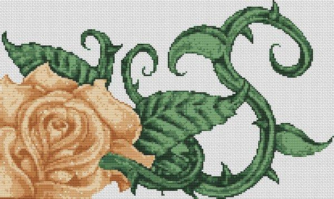 Cream Rose - White Willow Stitching