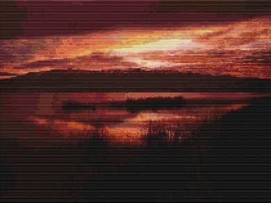Mountains Sunset - White Willow Stitching