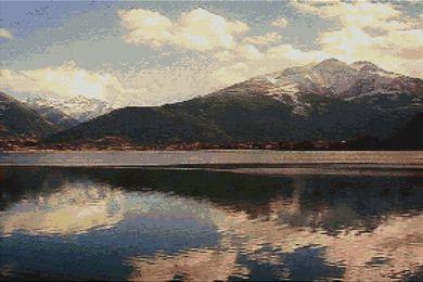 Mountains Reflected - White Willow Stitching
