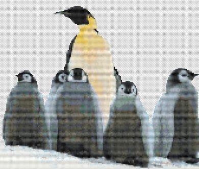 Penguin Family - White Willow Stitching