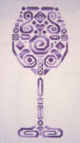 Tribal Wine Glass - White Willow Stitching