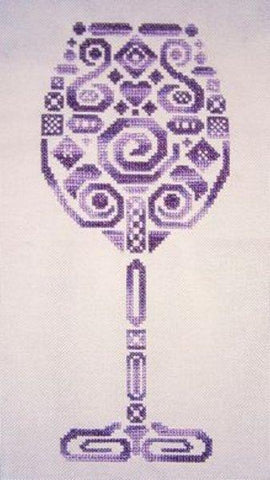 Tribal Wine Glass - White Willow Stitching