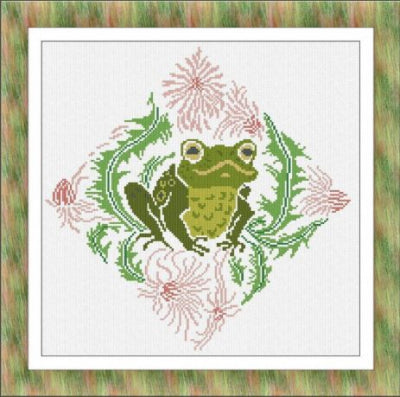 Damask And Frog - Alessandra Adelaide Needleworks