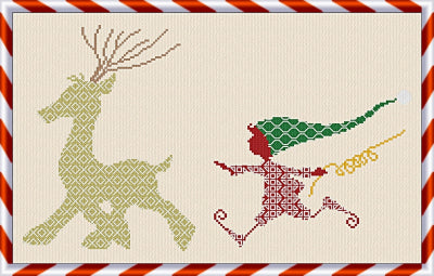 Elf And Reindeer - Alessandra Adelaide Needleworks