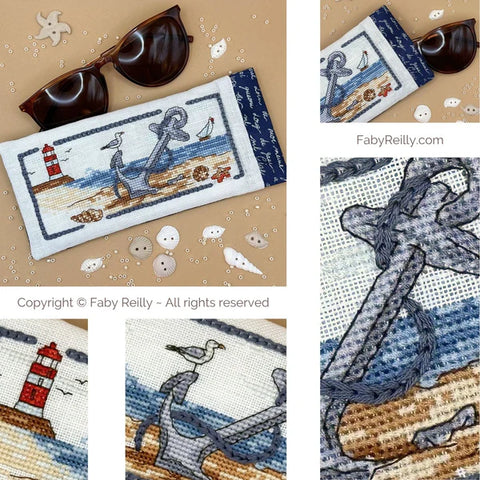 Anchored In The Sand Glasses Case - Faby Reilly Designs