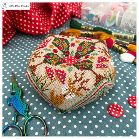 Autumn Deer Biscornu - Little Dove Designs