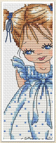 Blue-Eyed Girl Bookmark - Artmishka Cross Stitch