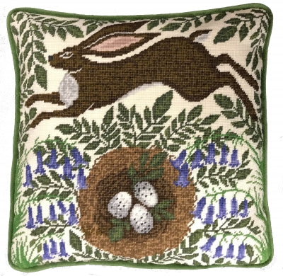 Spring Hare Pillow By Caroline Rowe - Bothy Threads