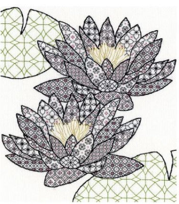 Water Lily: Blackwork By Eleanor Friston - Bothy Threads