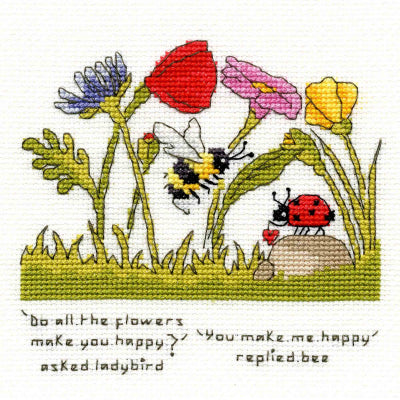 You Make Me Happy: Ladybird And Bee By Eleanor Teasdale - Bothy Threads