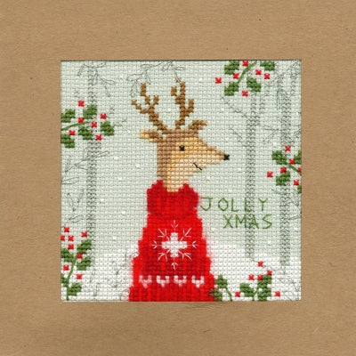 Xmas Deer: Christmas Cards By Karen Tye Bentley - Bothy Threads