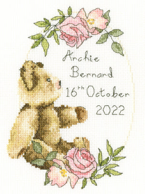 Victorian Teddy Bear: Birth Samplers By Sarah Summers - Bothy Threads