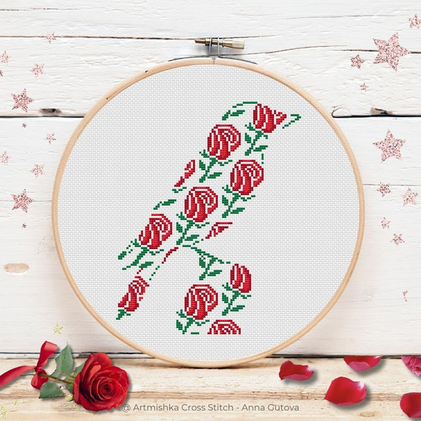 Blooming Bird Silhouette - Artmishka Cross Stitch