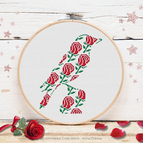 Blooming Bird Silhouette - Artmishka Cross Stitch