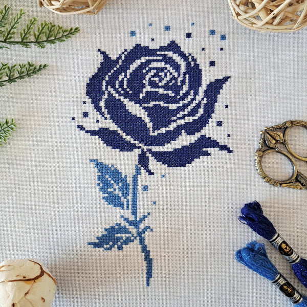 Blue Rose - Artmishka Cross Stitch