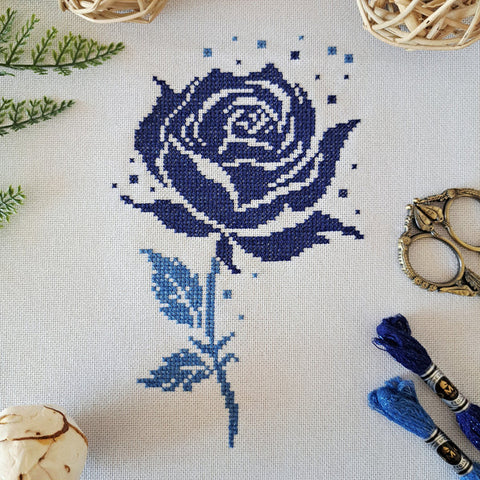 Blue Rose - Artmishka Cross Stitch