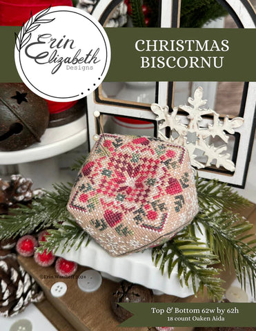 Christmas Biscornu - Erin Elizabeth Designs