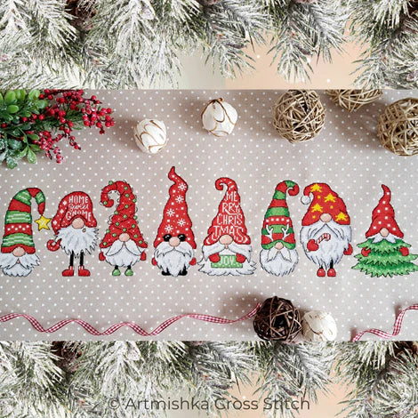 Christmas Gnomes Ornaments - Artmishka Cross Stitch