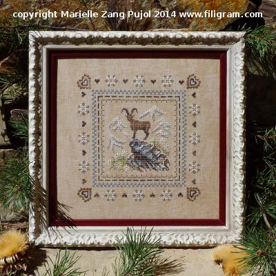 Ibex On Rocky Peak - Filigram