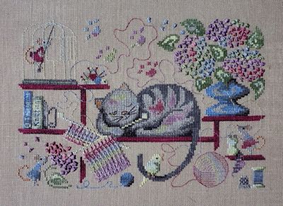 Knitting Cat - Filigram