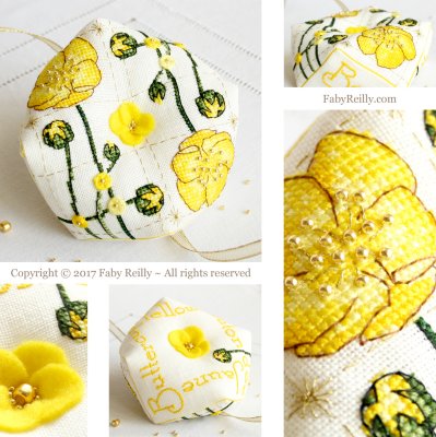 Buttercup Biscornu - Faby Reilly Designs