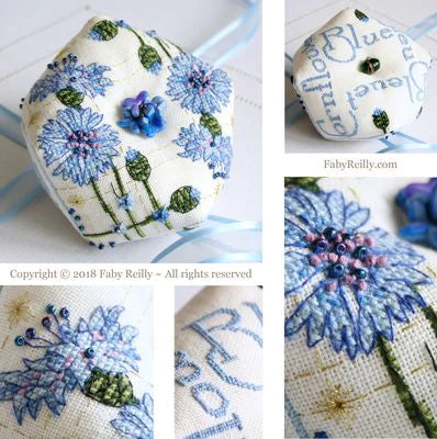 Cornflower Biscornu - Faby Reilly Designs