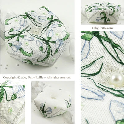 Snowdrop Biscornu - Faby Reilly Designs