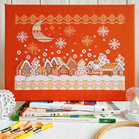 Folk Snowy Village - Artmishka Cross Stitch