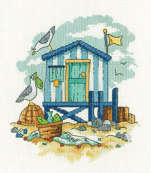 Blue Beach Hut: By The Sea By Karen Carter - Heritage Crafts