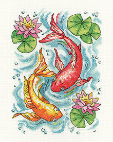 Fish Pond: The Karen Carter Collection (Aida) - Heritage Crafts Kits