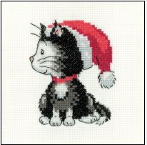 Black & White Christmas Kitten By Peter Underhill (Aida) - Heritage Crafts Kits