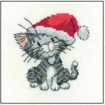 Silver Tabby Christmas Kitten By Peter Underhill (Aida) - Heritage Crafts Kits