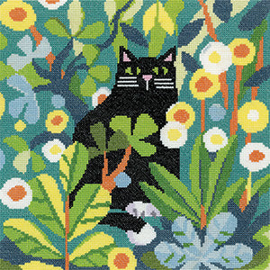 Black Cat By Karen Carter (Aida) - Heritage Crafts Kits