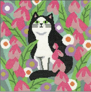 Black & White Cat: The Karen Carter Collection By Karen Carter (Aida) - Heritage Crafts Kits