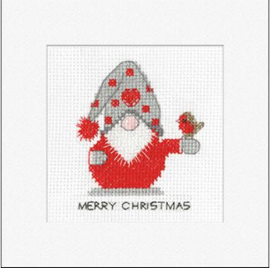 Gonk Christmas Robin Card: Gonk Greeting Cards By Kirsten Roche (Aida) - Heritage Crafts Kits