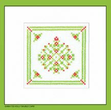 Bauble Card: Holly Greeting Cards By Kirsten Roche (Aida) - Heritage Crafts Kits