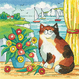 Coastal View: By The Sea By Karen Carter (Aida) - Heritage Crafts Kits