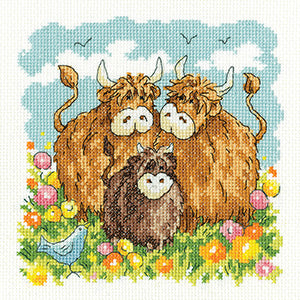 Highland Cows By Karen Carter (Aida) - Heritage Crafts Kits