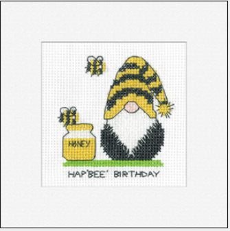 Gonk Birthday Bee: Gonk Greeting Cards By Kirsten Roche (Aida) - Heritage Crafts Kits