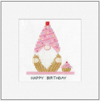 Gonk Birthday Cupcake: Gonk Greeting Cards By Kirsten Roche (Aida) - Heritage Crafts Kits