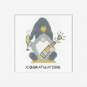 Gonk Congrats: Gonk Greeting Cards By Kirsten Roche (Aida) - Heritage Crafts Kits