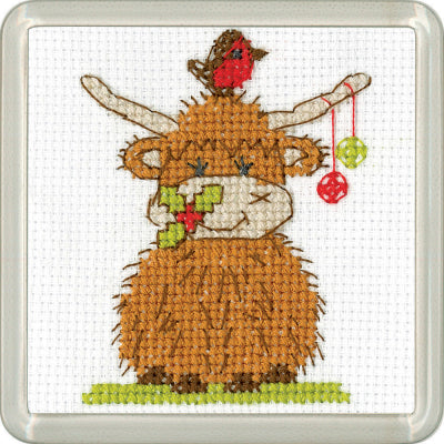 Highland Baubles Coaster By Susan Ryder (Aida) - Heritage Crafts Kits