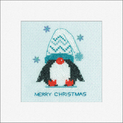 Frosted Penguin Wooly Hat: Greeting Cards By Kristen Roche (Aida) - Heritage Crafts Kits